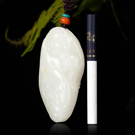 Natural Pore-Skin First-Grade White Hetian Seed Jade Palm Carving - Liu Hai and the Golden Toad, 77 g