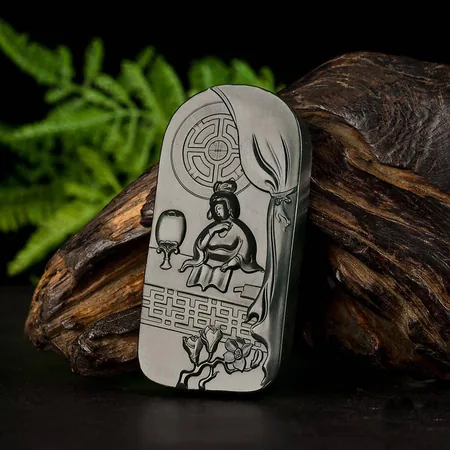 Green Hetian Jade Plaque: A Scholar's Retreat, 81.7 g