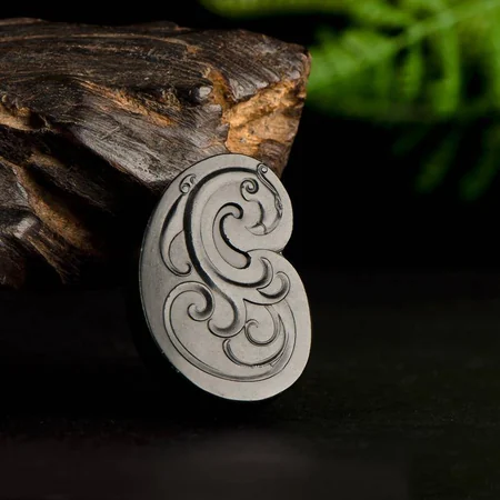 Green Hetian Jade Plaque: Archaistic Phoenix, 29.8 g