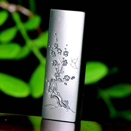 Green Hetian Jade Plaque: Fragrant Plum Blossom, 40.3 g
