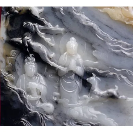 Multicolour Hetian Jade Answered Prayers Plaque Pair