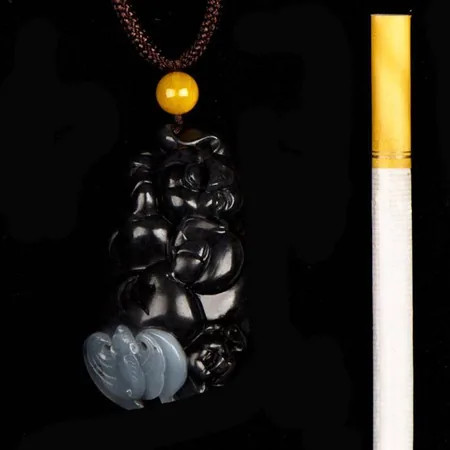 Natural Pore-Skin Qinghua Hetian Seed Jade Palm Carving - Happy Pig Inviting Blessings, 82.7 g