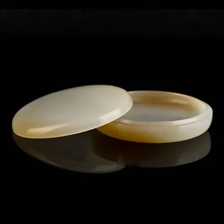 Sugar-Brown Hetian Jade Rouge Box