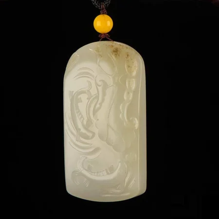 White Hetian Jade Plaque: Abundance Year After Year, 77.6 g