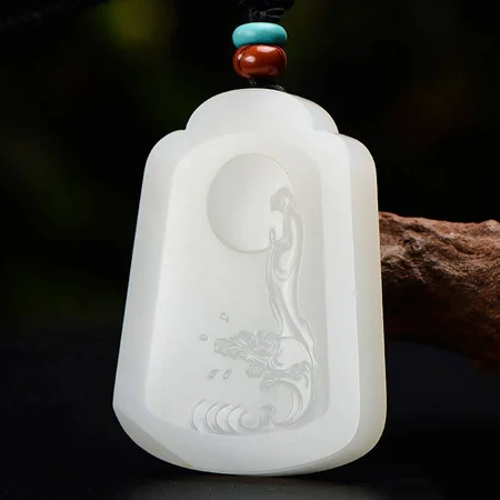 White Hetian Jade Plaque: Awakening, 23 g