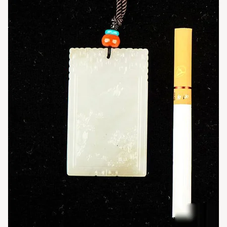 White Hetian Jade Plaque: Boating in a Mountain Landscape, 44.7 g