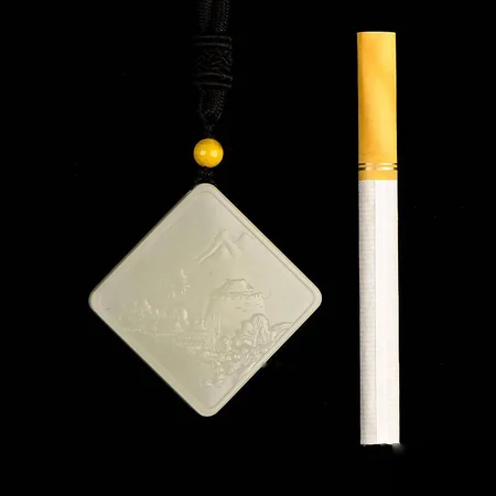White Hetian Jade Plaque: Dreaming of Jiangnan, 28.5 g