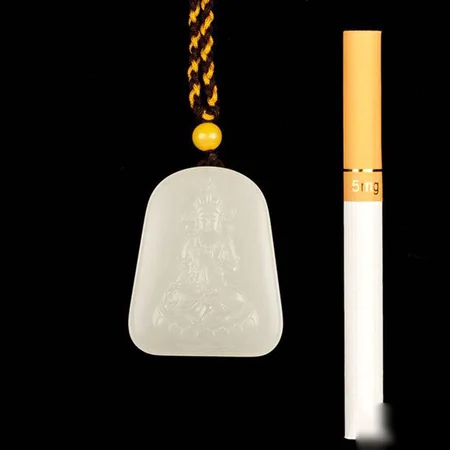 White Hetian Jade Plaque: Guanyin, 32.2 g