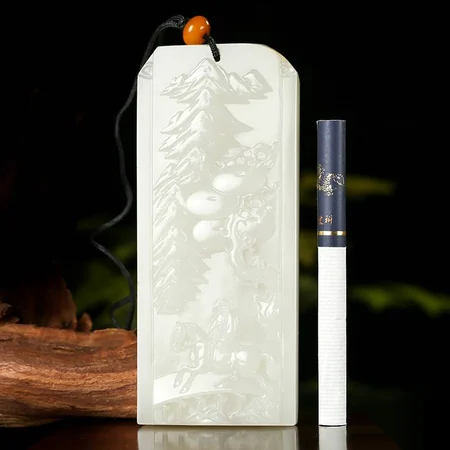 White Hetian Jade Plaque: Horse, a Wish for Prosperity, 132 g