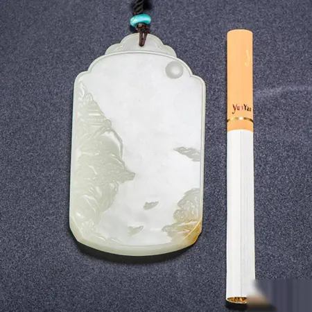 White Hetian Jade Plaque: Jiangnan Waterways, 54.8 g
