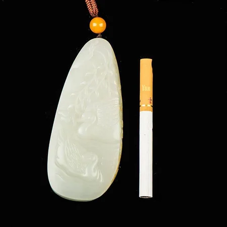 White Hetian Jade Plaque: Lasting Affection, 67.1 g