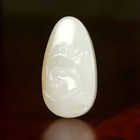 White Hetian Jade Plaque: Open Paths, 23.8 g