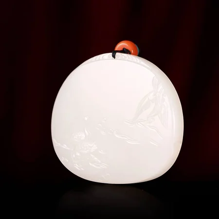 White Hetian Jade Plaque: Open Paths, 43 g