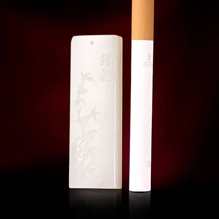 White Hetian Jade Plaque: The Elegance of Bamboo, 20.8 g