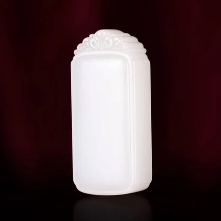 White Hetian Jade Plaque: Wushi, a Wish for Peace, 24.8 g