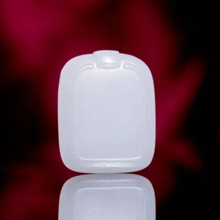 White Hetian Jade Plaque: Wushi, a Wish for Peace, 21 g
