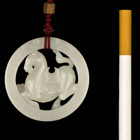 White Hetian Seed Jade Pendant - Blessings on Horseback, 42.7 g