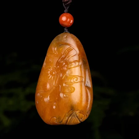 Yellow Hetian Jade Carving: Dragon and Tiger, 95 g