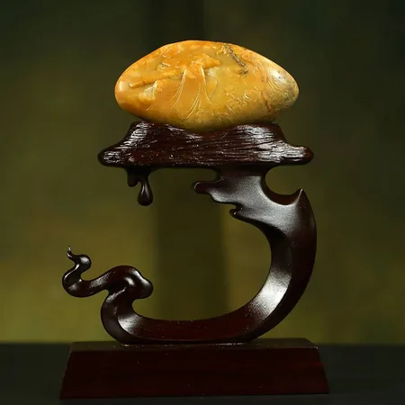 Yellow Hetian Jade Seeking a Kindred Spirit Carving