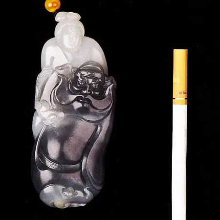 Yellow-Skin Qinghua Hetian Seed Jade Palm Carving - Zhong Kui Marrying Off His Sister, 150.7 g